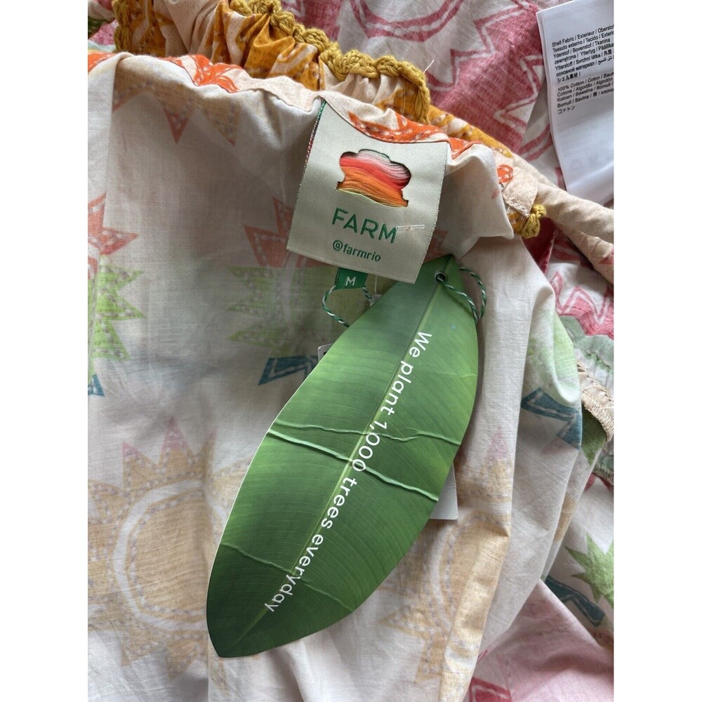 Anthropologie Farm Rio Maxi Dress Boho Vacay Pineapple Halter Preppy Sz M NWT - Picture 11 of 14